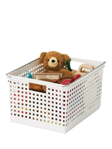 John Lewis Like-it Modular Storage Basket Medium White- Buy online at McGrocer