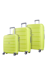 John Lewis Rock Tulum 8-Wheel Expandable Suitcase Set, 3 Piece, Lime- Buy online at McGrocer
