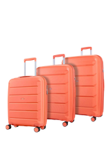 John Lewis Rock Tulum 8-Wheel Expandable Suitcase Set, 3 Piece, Peach- Buy online at McGrocer
