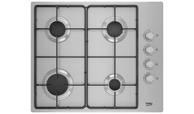 Plaque de cuisson à gaz intégrée Beko HIBG64120SX en acier inoxydable de 60 cm