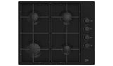 Placa de gas integrable Beko de 61 cm - Negra