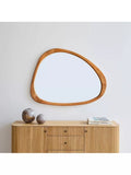 West Elm mid-century acacia wood wall mirror Acorn finish 103x129cm, imported from the UK