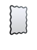 John Lewis West Elm Wavy Mango Wood Wall Mirror, Black, 120 x 89cm- Buy online at McGrocer