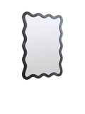 West Elm wavy wall mirror mango wood black 120x89cm, imported from the UK