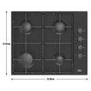Beko gas hob black 61cm - British product