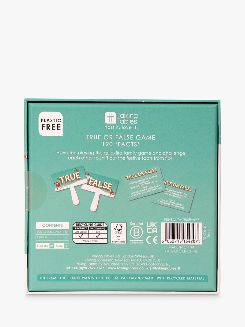 Talking Tables True or False Game Santa Christmas, UK version