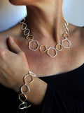 Nina B organic circles bracelet silver gold (British brand)