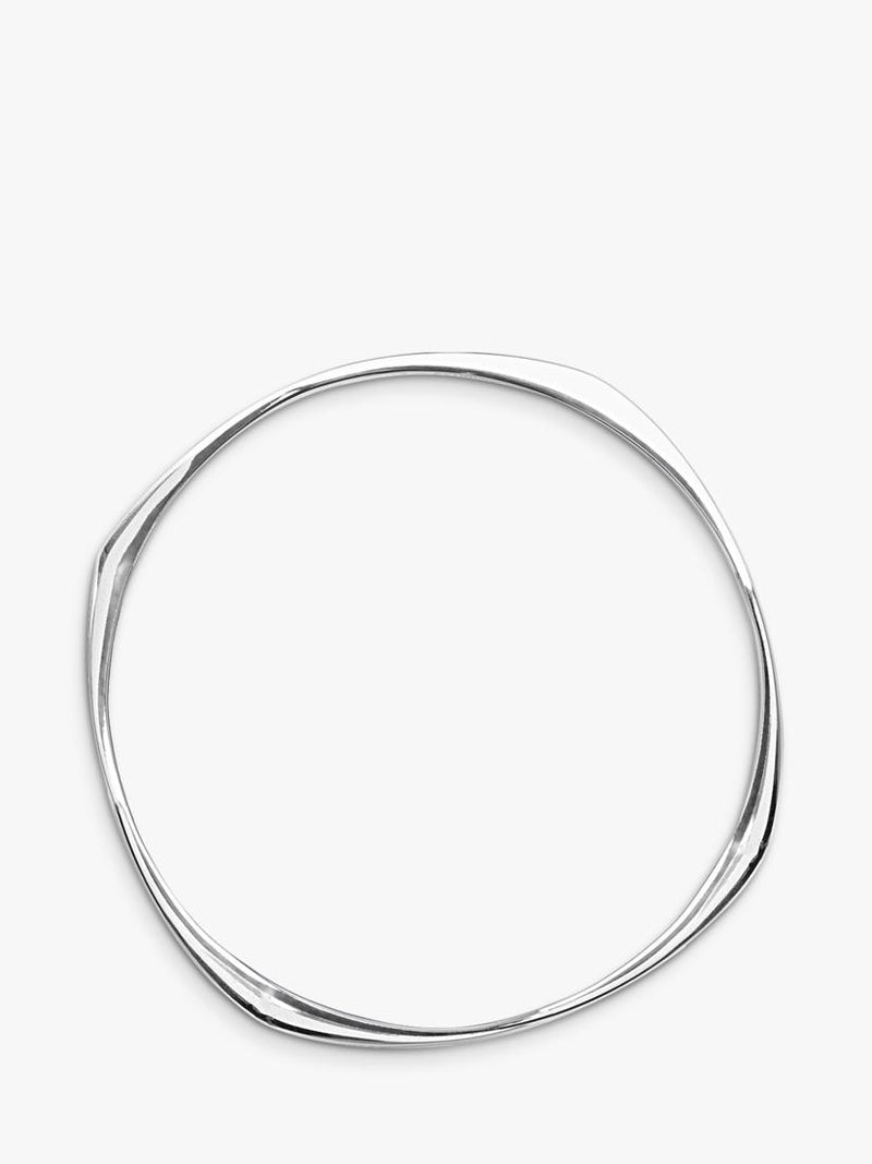 Nina B slim four-sided bangle in silver - British product