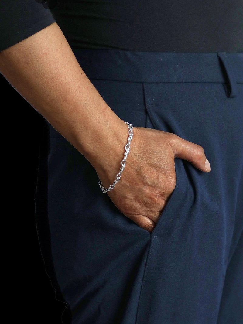 Nina B Bowline Link Bracelet Sterling Silver 20cm - British product