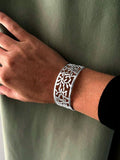 Nina B sterling silver cut out leaves cuff bangle (British brand)