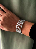 Nina B sterling silver cut out leaves cuff bangle (British brand)