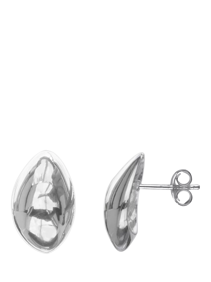 Nina B polished nut stud earrings silver 1.75cm, imported from the UK