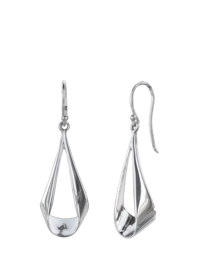 John Lewis Nina B Open Drop Earrings, Silver- Buy online at McGrocer