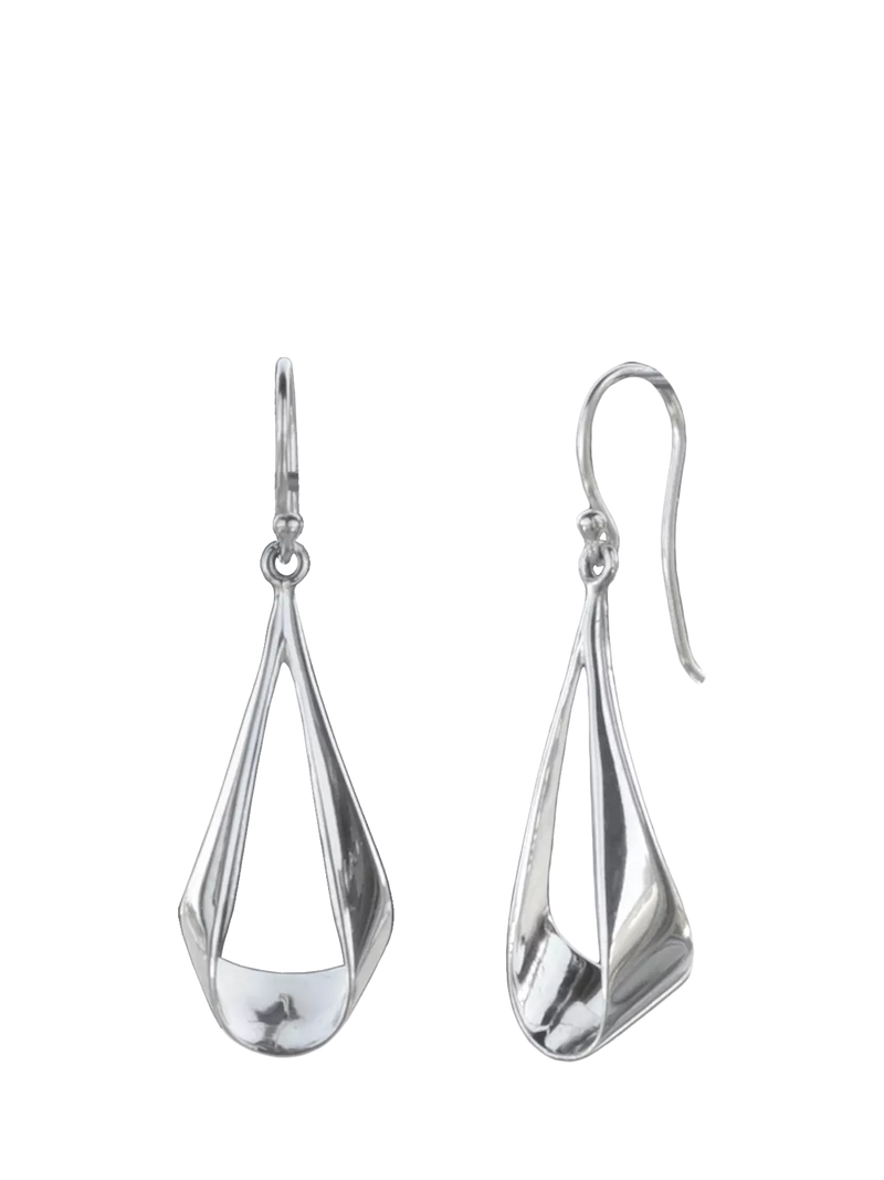 Nina B open drop earrings silver sterling, UK version