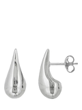 Nina B silver domed teardrop stud earrings - British product