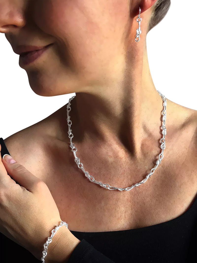 Nina B bowline collar necklace sterling silver 50cm - British product