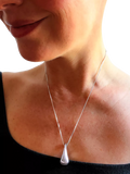Nina B teardrop pendant necklace in silver, UK version
