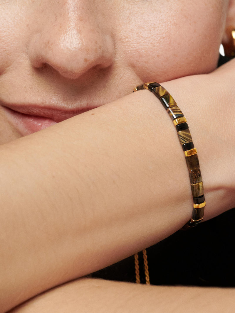 Monica Vinader Delphi gemstone friendship bracelet gold - British product