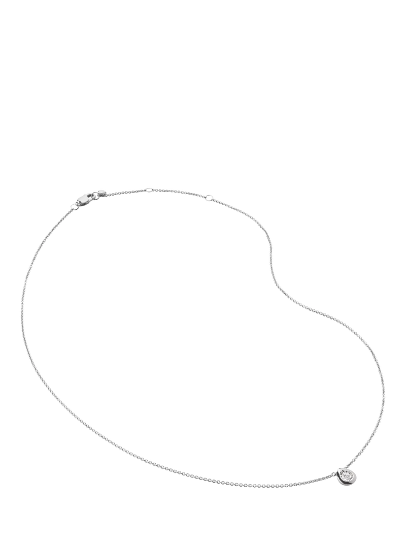 Monica Vinader Lab Grown Diamond Solitaire Pear Chain Necklace, Silver