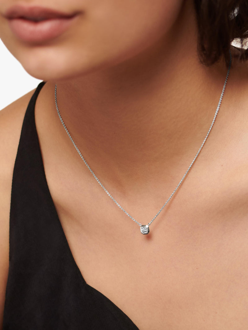 Monica Vinader solitaire lab grown diamond pendant necklace (British brand)
