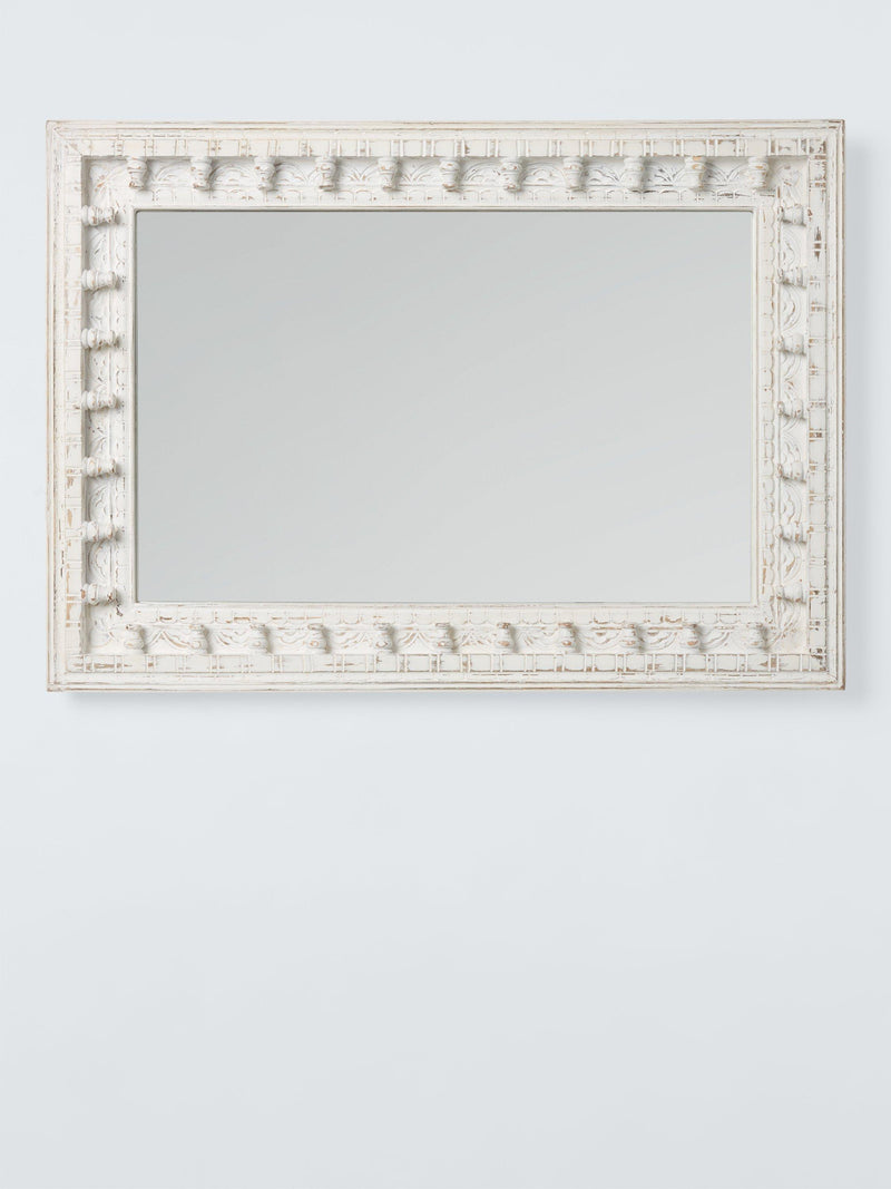 John Lewis Rajasthan carved wood wall mirror 70x50cm (British brand)