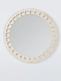 John Lewis carved mango wood wall mirror 65cm (British brand)