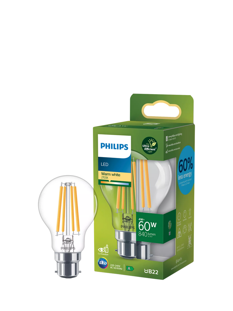 Philips 4W B22 LED bulb warm white, UK version