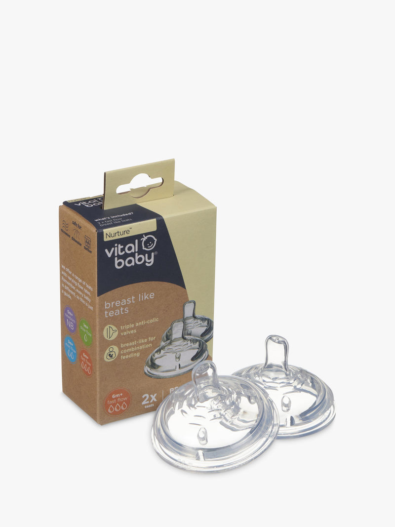 Vital Baby Fast flow teats Pack of 2 (British brand)
