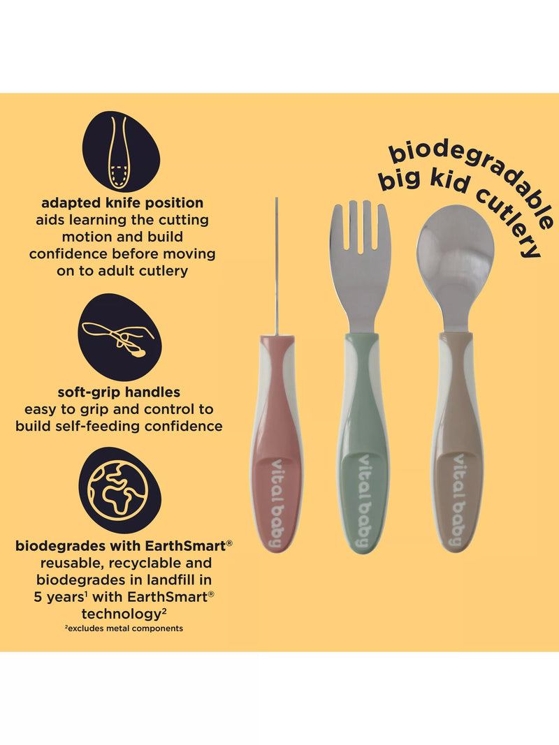 Vital Baby Nourish Big Kid Cutlery set Pack of 3 (British brand)