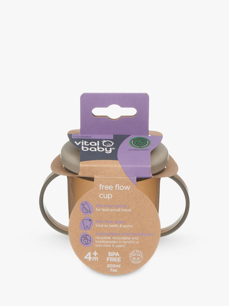 Vital Baby free flow cup in Natural Stone color, 200ml (British brand)