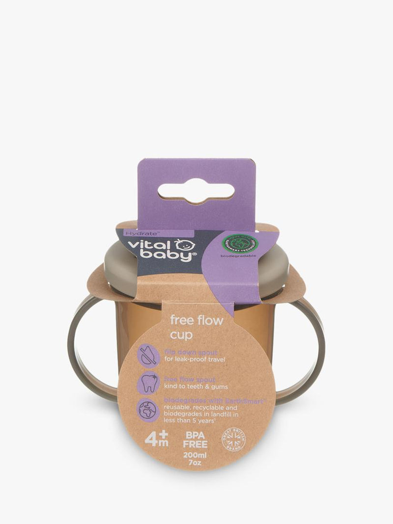 Vital Baby free flow cup in Natural Stone color, 200ml (British brand)