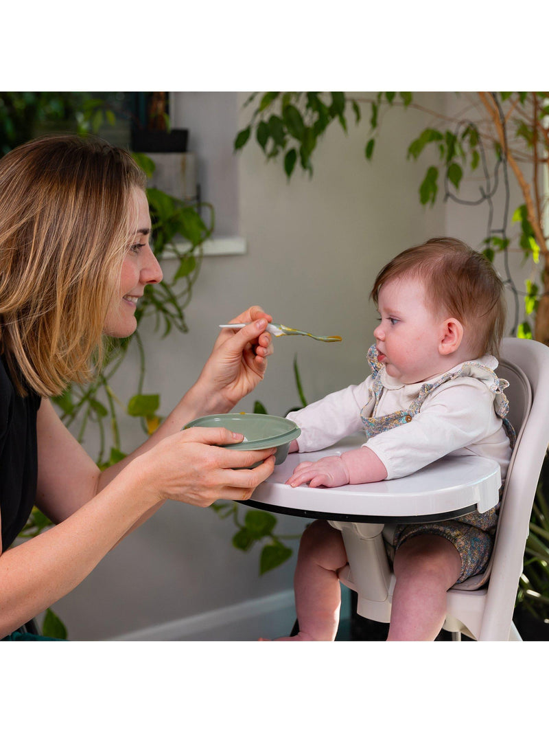 Vital Baby Nourish Start weaning kit with spoons, bowl, pots, bib, and cup (British brand)