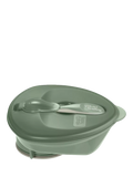 Vital Baby suction bowl in Natural Moss with chunky spoon and lid (British brand)
