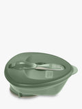 Vital Baby suction bowl in Natural Moss with chunky spoon and lid (British brand)