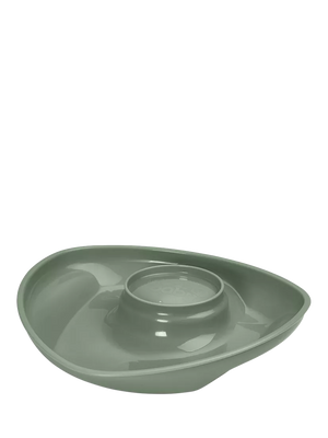 Toddler Suction Plate with Scooped Sides and Integrated Sauce Pot