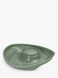 Vital Baby suction plate with integrated sauce pot in natural moss color (British brand)