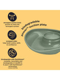 Vital Baby suction plate with integrated sauce pot in natural moss color (British brand)