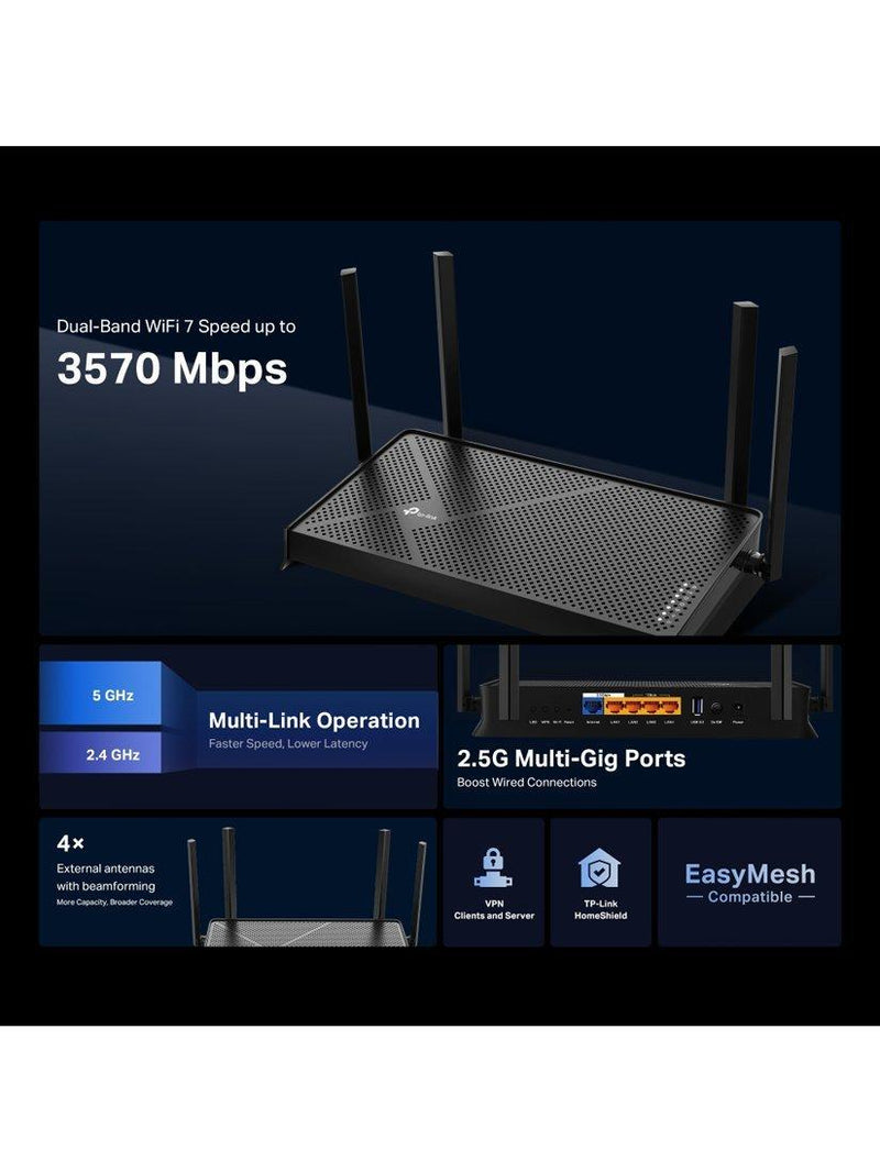 TP-Link Archer BE230 Wi-Fi 7 router, imported from the UK