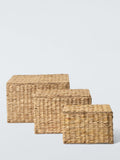 John Lewis Bulrush Nesting Lidded Storage Basket, Set of 3