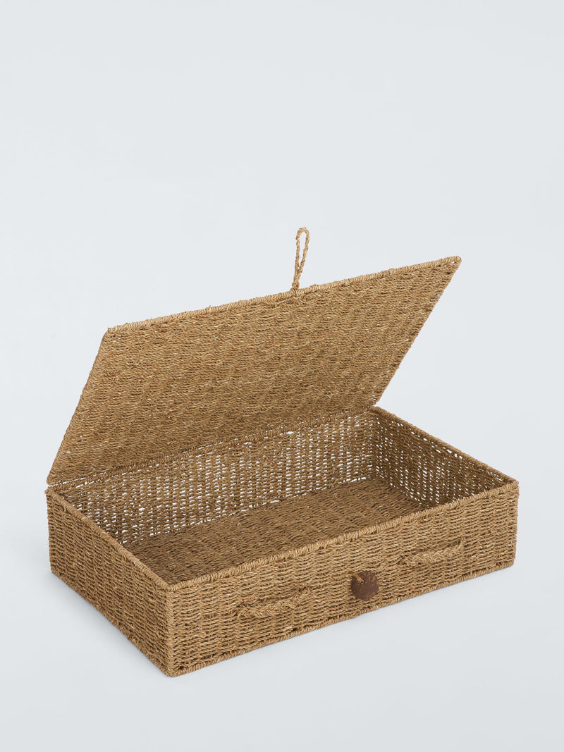 John Lewis seagrass lidded nesting baskets set of 2 natural - British product
