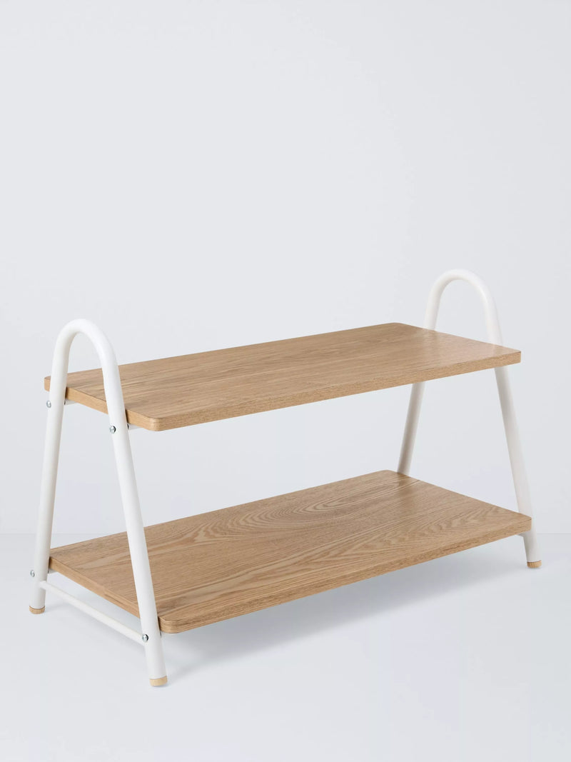 John Lewis Brooklyn Shoe Rack, White/Natural