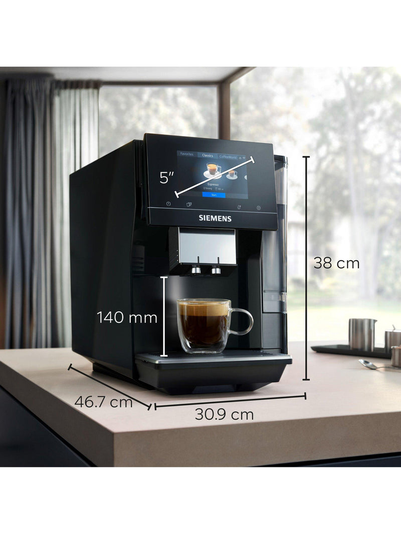 Siemens EQ700 fully automatic bean to cup coffee machine, black (British brand)
