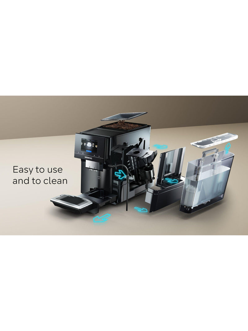 Siemens EQ700 fully automatic bean to cup coffee machine, black (British brand)