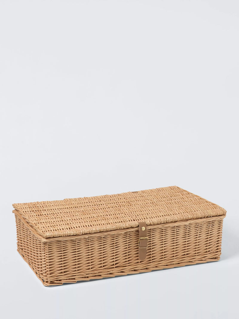 John Lewis underbed willow storage basket Natural 75x18x45cm (British brand)