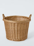 John Lewis woven willow round log basket light natural - British product