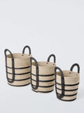 John Lewis maize storage basket set of 3 natural black, UK version
