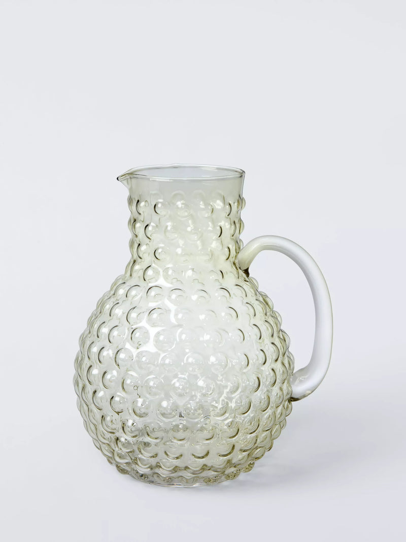 John Lewis Bubble Glass Jug 2L Green - British product