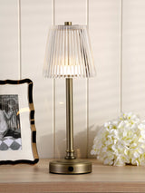 John Lewis Laura Ashley Callaghan Rechargeable Table Lamp Antique Brass- Buy online at McGrocer