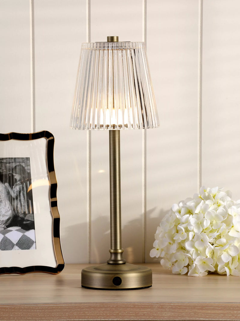 Laura Ashley rechargeable table lamp antique brass 35cm (British brand)