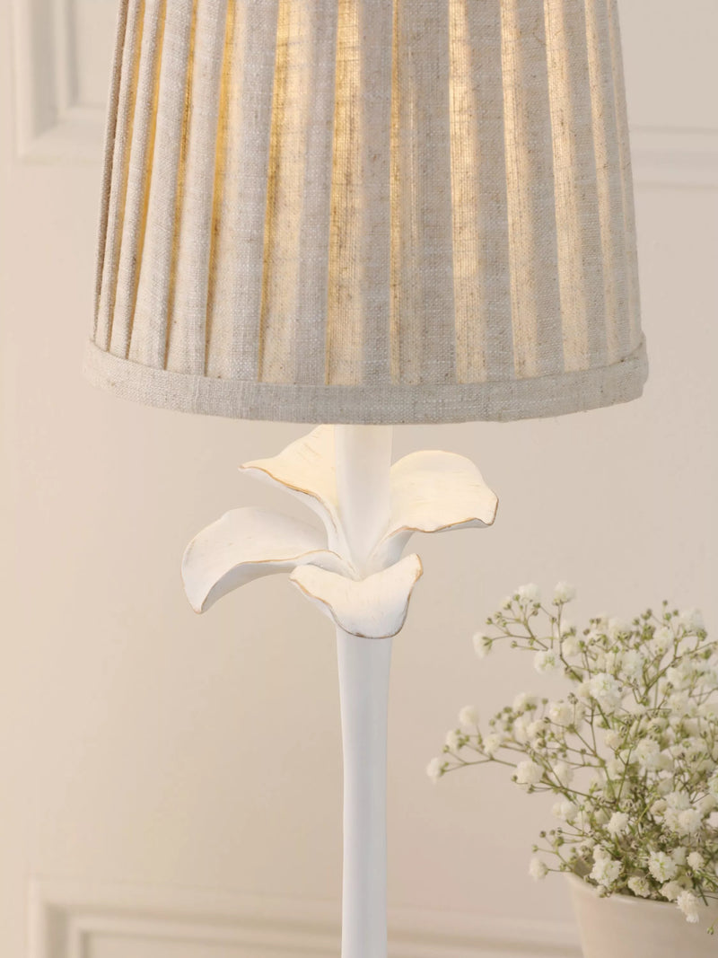 Laura Ashley Eleni table lamp white floral pleated shade (British brand)